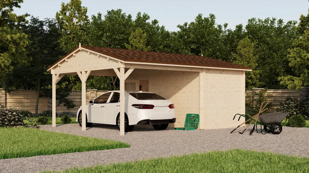 Навес 26 с хозблоком Комфорт