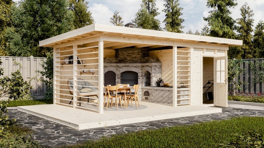 Беседка 18 с хозблоком