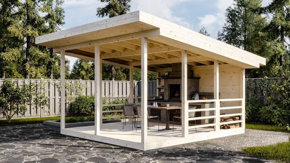 Беседка 18 односкатная