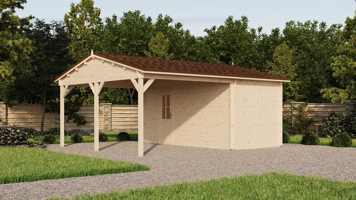 Навес 26 с хозблоком Комфорт